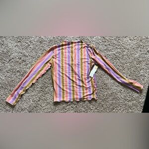 NWT Seea L Multicolor Striped Long Sleeve rashguard